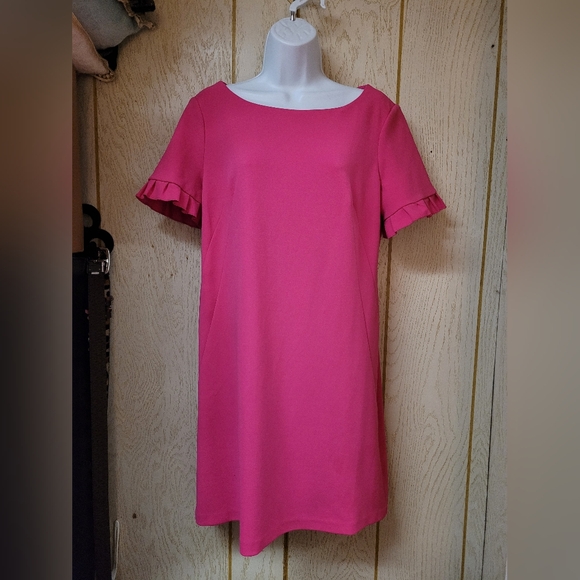 Tommy Hilfiger Pink Mini Dress with Ruffle Sleeves - Picture 1 of 3